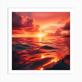 Sunset In The Ocean Art Print