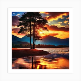 Sunset By The Lake 74 Art Print