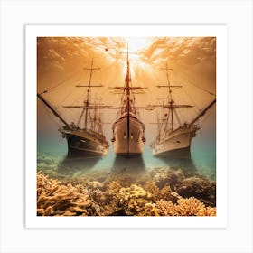 Ships In The Sea 1 Art Print