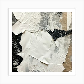 Crumpled Vintage Textured Paper In Retro Style Closeup Of An Empty Sheet With Rough Abstract Black (3) Art Print