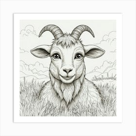 Goat Head 6 Art Print