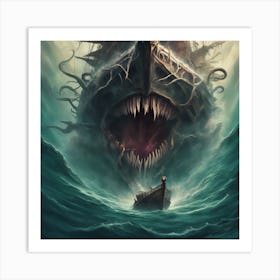 Ship In The Sea Art Print