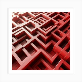 Red Maze 2 Art Print