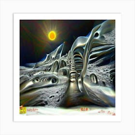 Aliens On The Moon Art Print