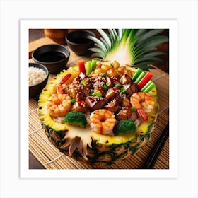 Asian Food In A Pineapple 3 Art Print