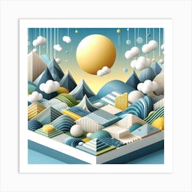 Geometric Art Landscape 1 Art Print