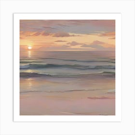 Sunset At The Beach 3 Art Print