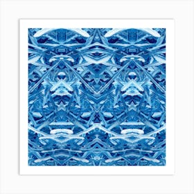 Ice Crystals. Abstract blue artwork Art Print