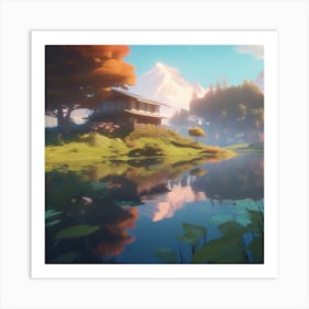 House By A Lake Art Print