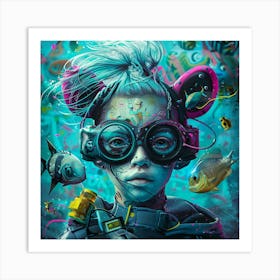 Underwater Girl Art Print