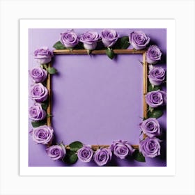 Purple Roses Frame Art Print