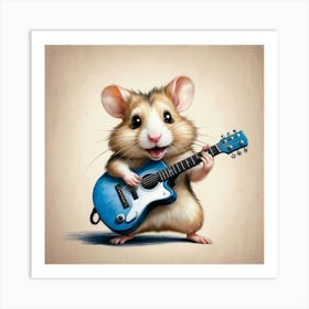 Hamster Playing Guitar 6 Art Print