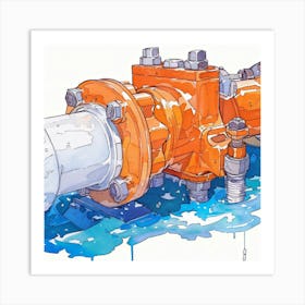 Water Valve Illustration 1 Art Print