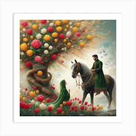 King And Queen Of Flowers Art Print