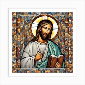 Jesus Stained Glass 1 Art Print