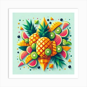 Tropical Fruit Fiesta Art Print