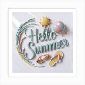 Hello Summer Pastel, Wall Art Art Print