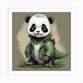 Baby Panda T Rex Art Print