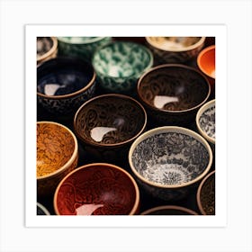 Colorful Ceramic Bowls Art Print