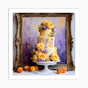 Peach Wedding Cake Art Print