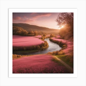 Pink Fields Art Print