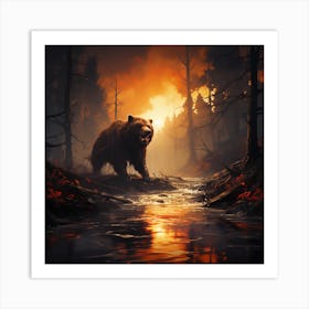 Bear In The Forest Art Print