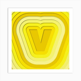 V Paper Alphabet  Art Print