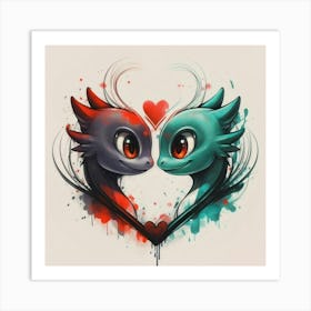 Love Dragons Art Print