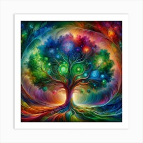 Prismatic Tree of life Art Print