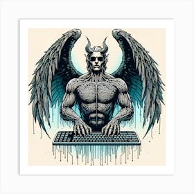 Demon On A Keyboard Art Print