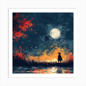 Moonlight In The Forest Art Print