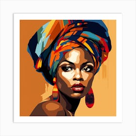 African Woman With Turban 3 Art Print