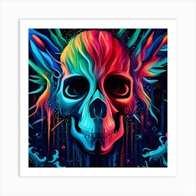 Colorful Skull 2 Art Print