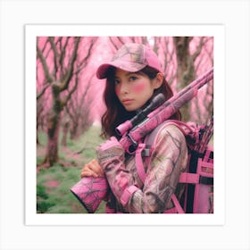 Pink Camouflage Art Print