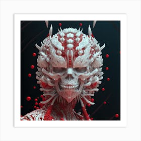 Skull And Blood Art Print