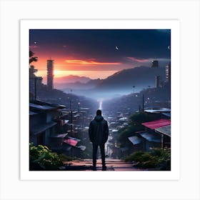 An Album Cover About A Regular Men Facing The Loneliness During The Pandemic The Scenario Is A Town(2) Art Print