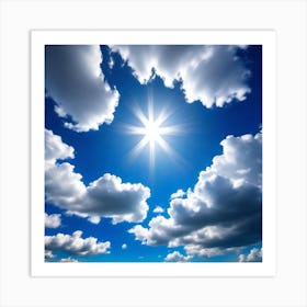 Sun Shining Through Clouds 1 Art Print