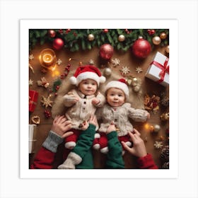 Christmas Family Portrait Art Print