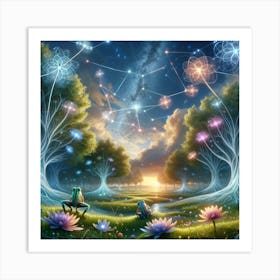 Quantum Serenity: Cosmic Whispers in the Enchanted Grove Art Print