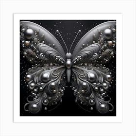 Butterfly With Pearls Art Print