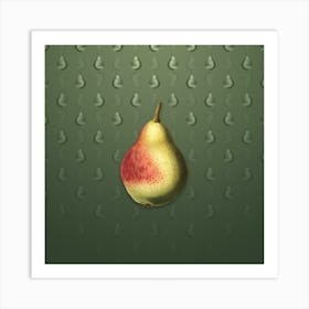 Vintage Pear Botanical on Lunar Green Pattern n.1331 Art Print