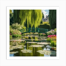 Vintage Blooms Claude Monet Garden In Full Splendor (7) Art Print