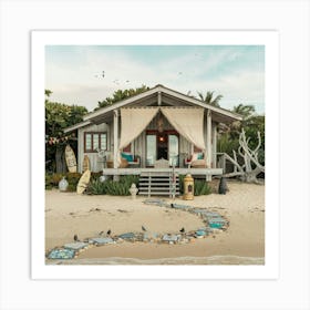 Beach House On The Beach Art Print