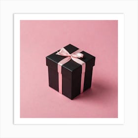 Gift Box On Pink Background 3 Art Print