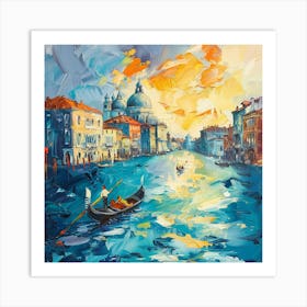 A Venice With Grand Canal Oil Painting Illustrat 1720474960 3 Art Print