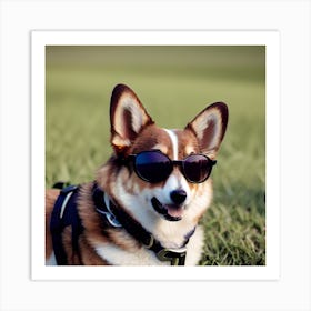 Corgi Wearing Sunglasses 9 Art Print