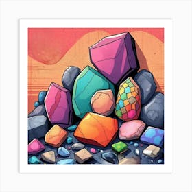 Colorful Rocks Art Print