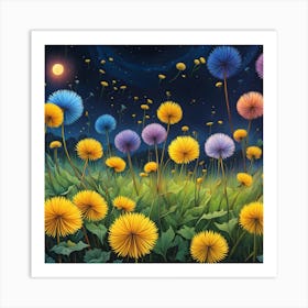 Seeds of Serenity: Dandelion Illustration Art Print