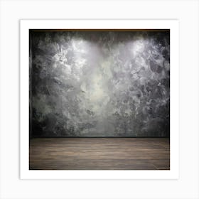 Empty Room With A Grey Wall 1 Art Print