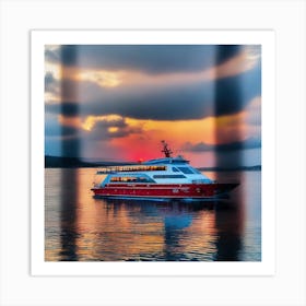 Sunset On A Boat 11 Art Print